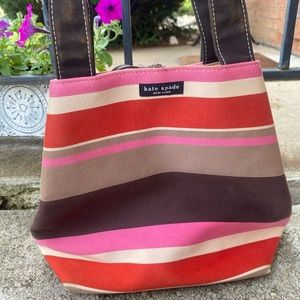 Canvas striped Kate Spade bag ♠️